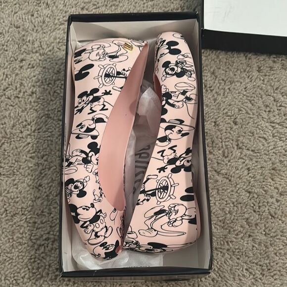 Disney Shoes - Disney Pink and Black Flats with Artistic Pattern